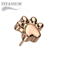Titanium Threadless Paw Print (Top Only)