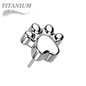 Titanium Threadless Paw Print (Top Only)
