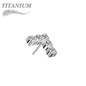 Titanium Threadless CNC Set CZ Chevron (Top Only)