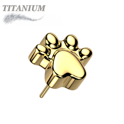 Titanium Threadless Paw Print (Top Only)