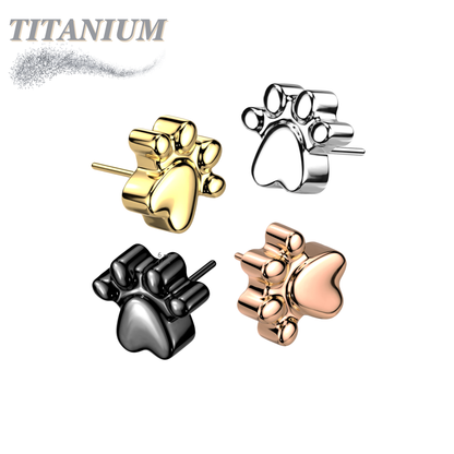 Titanium Threadless Paw Print (Top Only)