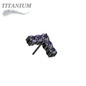 Titanium Threadless CNC Set CZ Chevron (Top Only)