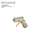 Titanium Threadless CNC Set CZ Chevron (Top Only)