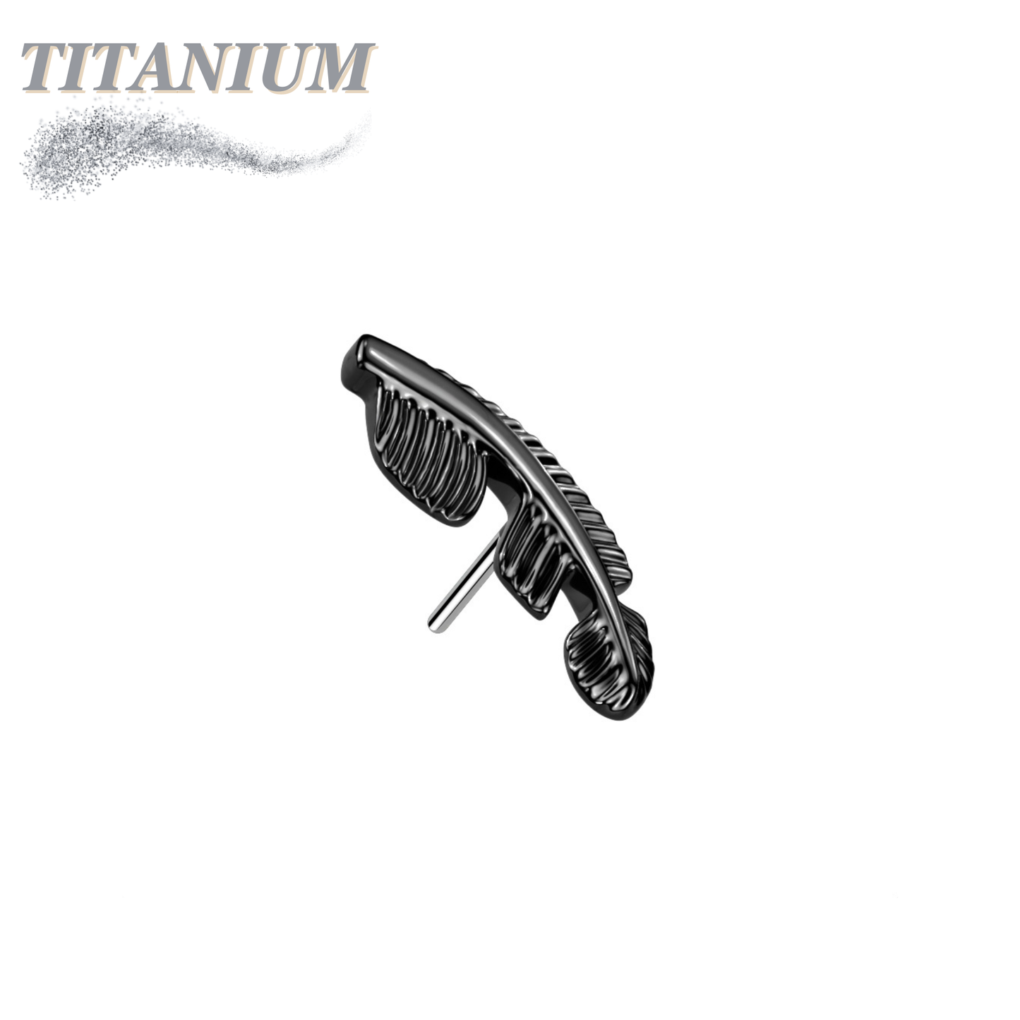 Titanium Threadless Leaf/Feather (Top Only)