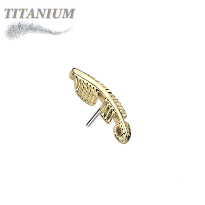 Titanium Threadless Leaf/Feather (Top Only)