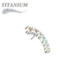 Titanium Threadless Prong Set Descending 7 CZ Curved (Top Only)