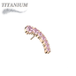 Titanium Threadless Prong Set Descending 7 CZ Curved (Top Only)