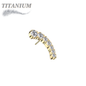 Titanium Threadless Prong Set Descending 7 CZ Curved (Top Only)