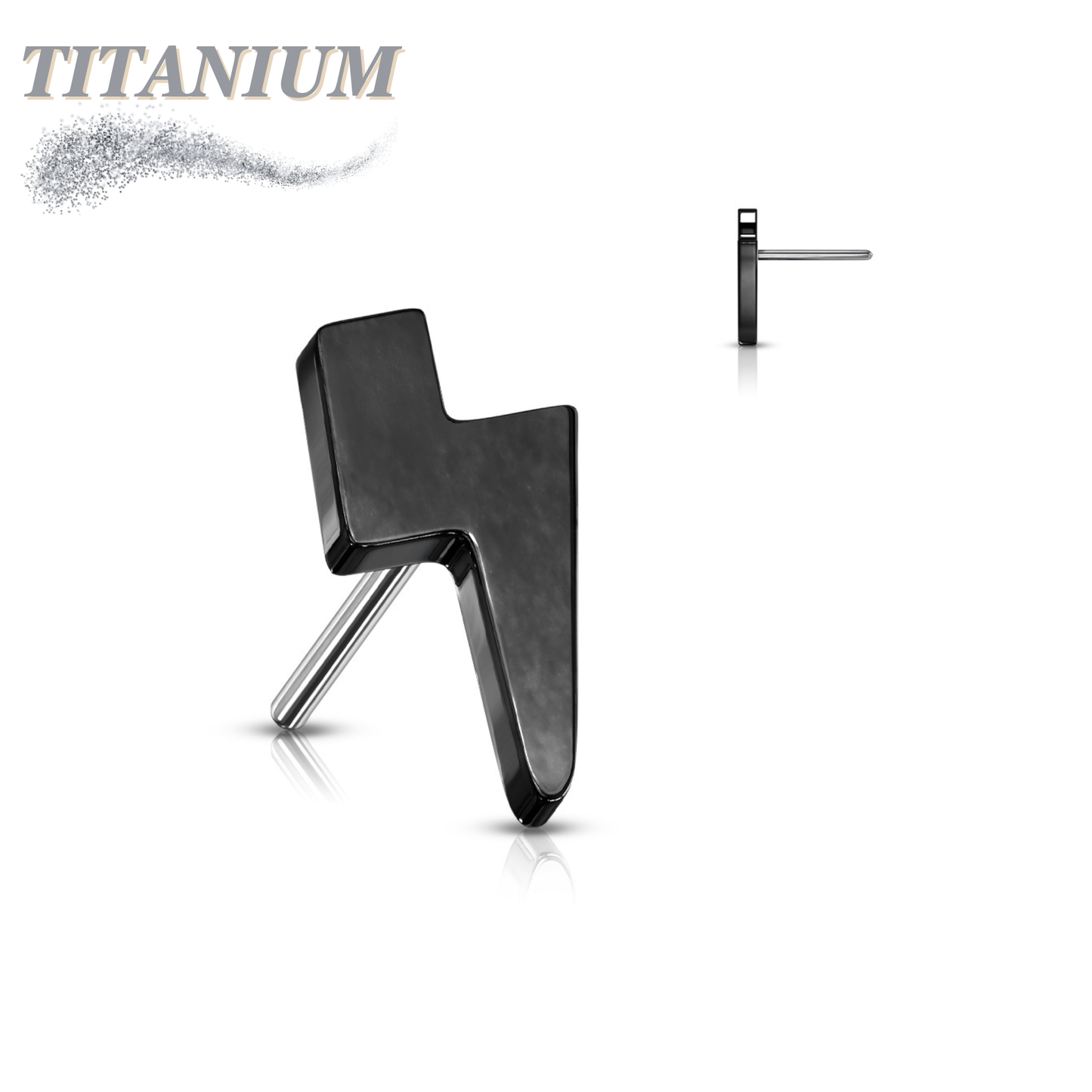 Titanium Threadless Lightening Bolt (Top Only)