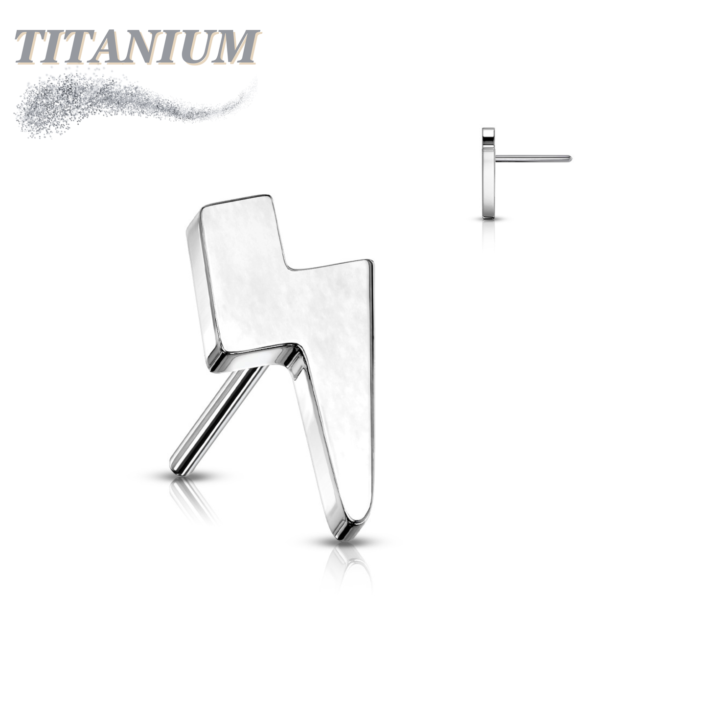 Titanium Threadless Lightening Bolt (Top Only)