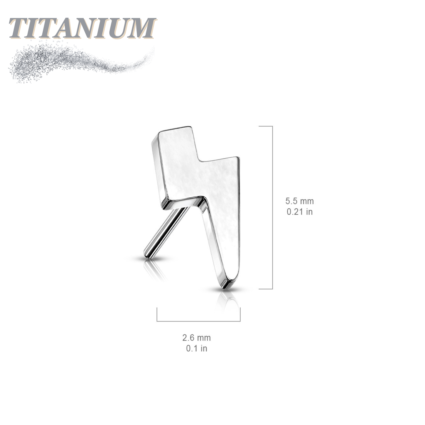 Titanium Threadless Lightening Bolt (Top Only)