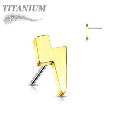 Titanium Threadless Lightening Bolt (Top Only)