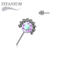 Titanium Threadless Forward Facing Gem or Opal with Beaded Micro Ball Edge (Top Only)