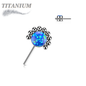 Titanium Threadless Forward Facing Gem or Opal with Beaded Micro Ball Edge (Top Only)
