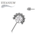 Titanium Threadless Forward Facing Gem or Opal with Beaded Micro Ball Edge (Top Only)
