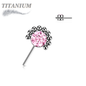 Titanium Threadless Forward Facing Gem or Opal with Beaded Micro Ball Edge (Top Only)