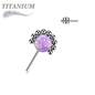 Titanium Threadless Forward Facing Gem or Opal with Beaded Micro Ball Edge (Top Only)