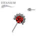 Titanium Threadless Forward Facing Gem or Opal with Beaded Micro Ball Edge (Top Only)