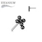 Titanium Threadless Beaded Ball Cross (Top Only)