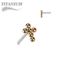 Titanium Threadless Beaded Ball Cross (Top Only)