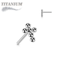Titanium Threadless Beaded Ball Cross (Top Only)
