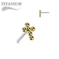 Titanium Threadless Beaded Ball Cross (Top Only)