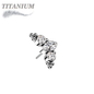 Titanium Threadless Top with Marquise CZ Surrounded by CZ & Ball Cluster (Top Only)