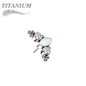 Titanium Threadless Top with Marquise CZ Surrounded by CZ & Ball Cluster (Top Only)