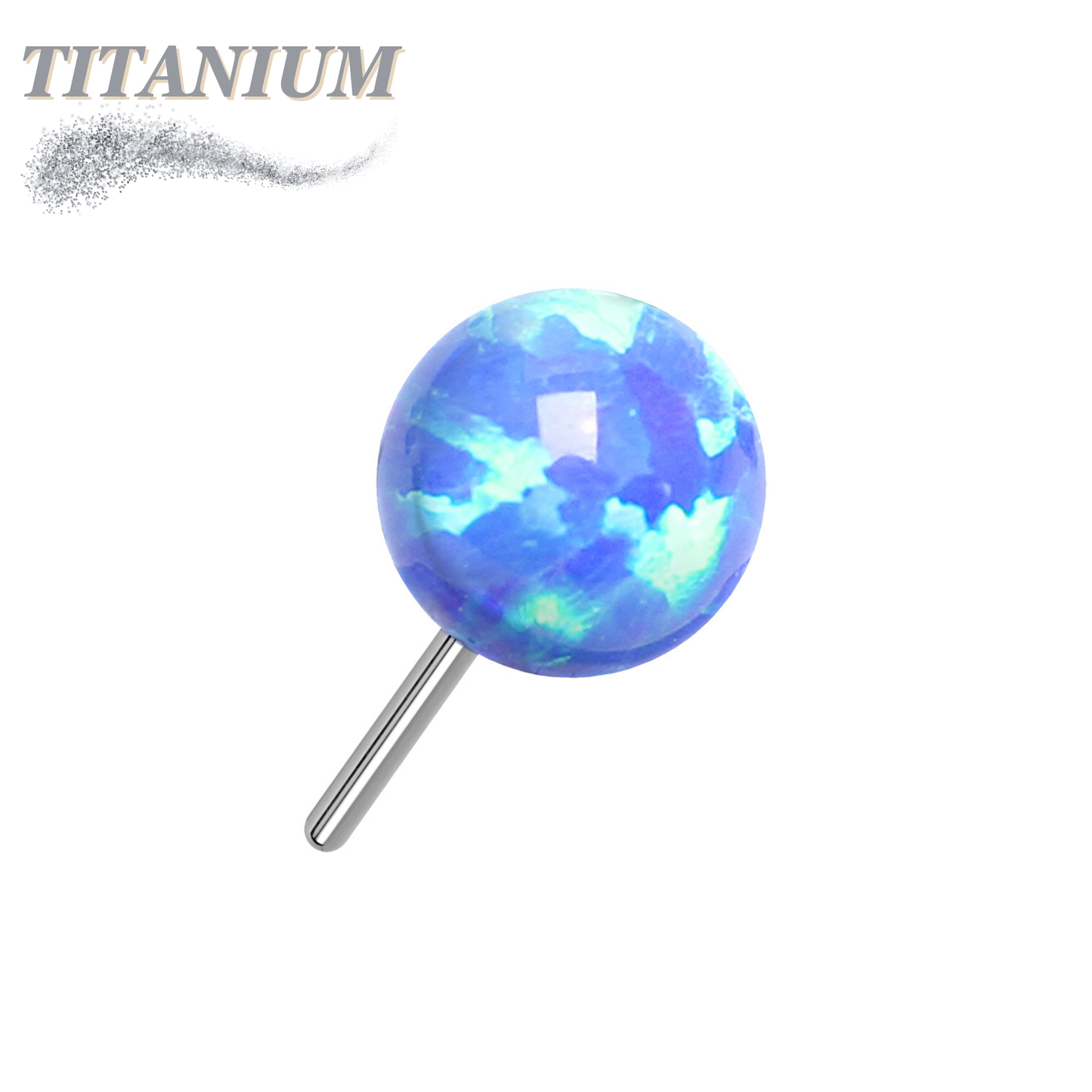 Titanium Threadless Opal Ball (Top Only)
