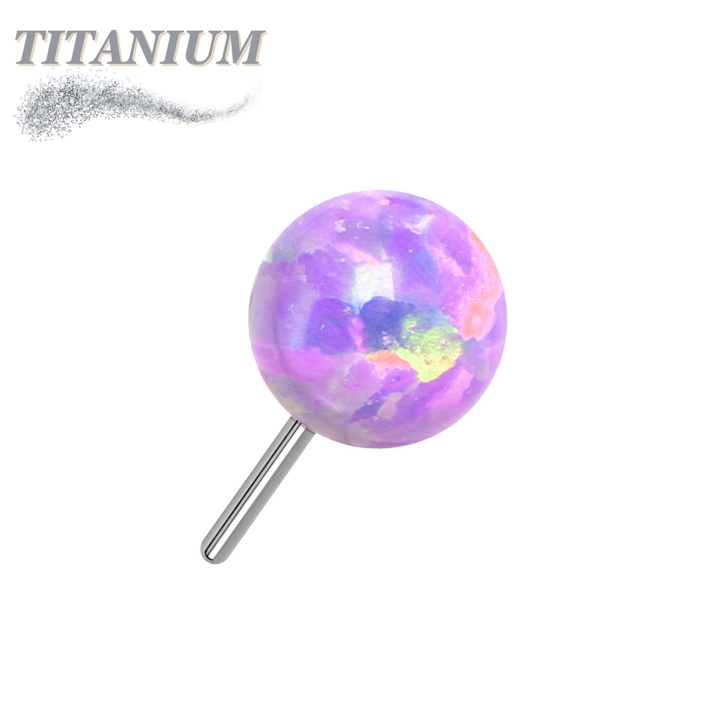 Titanium Threadless Opal Ball (Top Only)