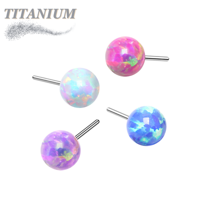 Titanium Threadless Opal Ball (Top Only)