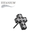 Titanium Threadless 6 CNC Set CZ Cross (Top Only)