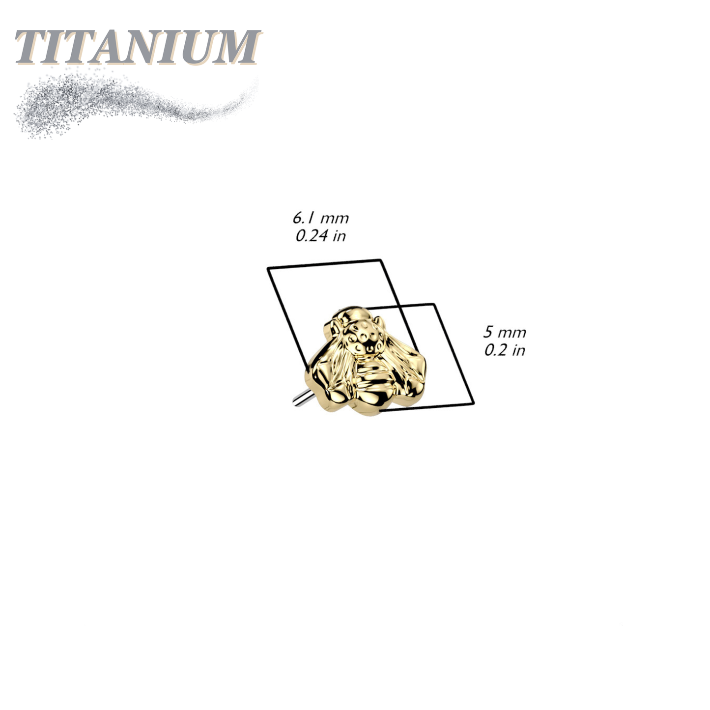 Titanium Threadless Bee (Top Only)