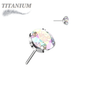 Titanium Threadless CNC Cut Round Gem in Claw Set (Top Only)
