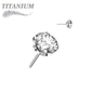 Titanium Threadless CNC Cut Round Gem in Claw Set (Top Only)