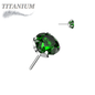 Titanium Threadless CNC Cut Round Gem in Claw Set (Top Only)