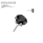 Titanium Threadless CNC Cut Round Gem in Claw Set (Top Only)