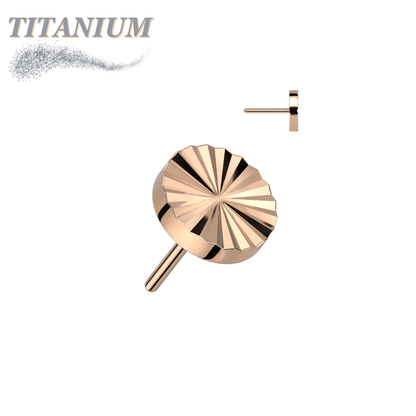 Titanium Threadless Circle Shape Ridged (Top Only)