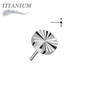Titanium Threadless Circle Shape Ridged (Top Only)