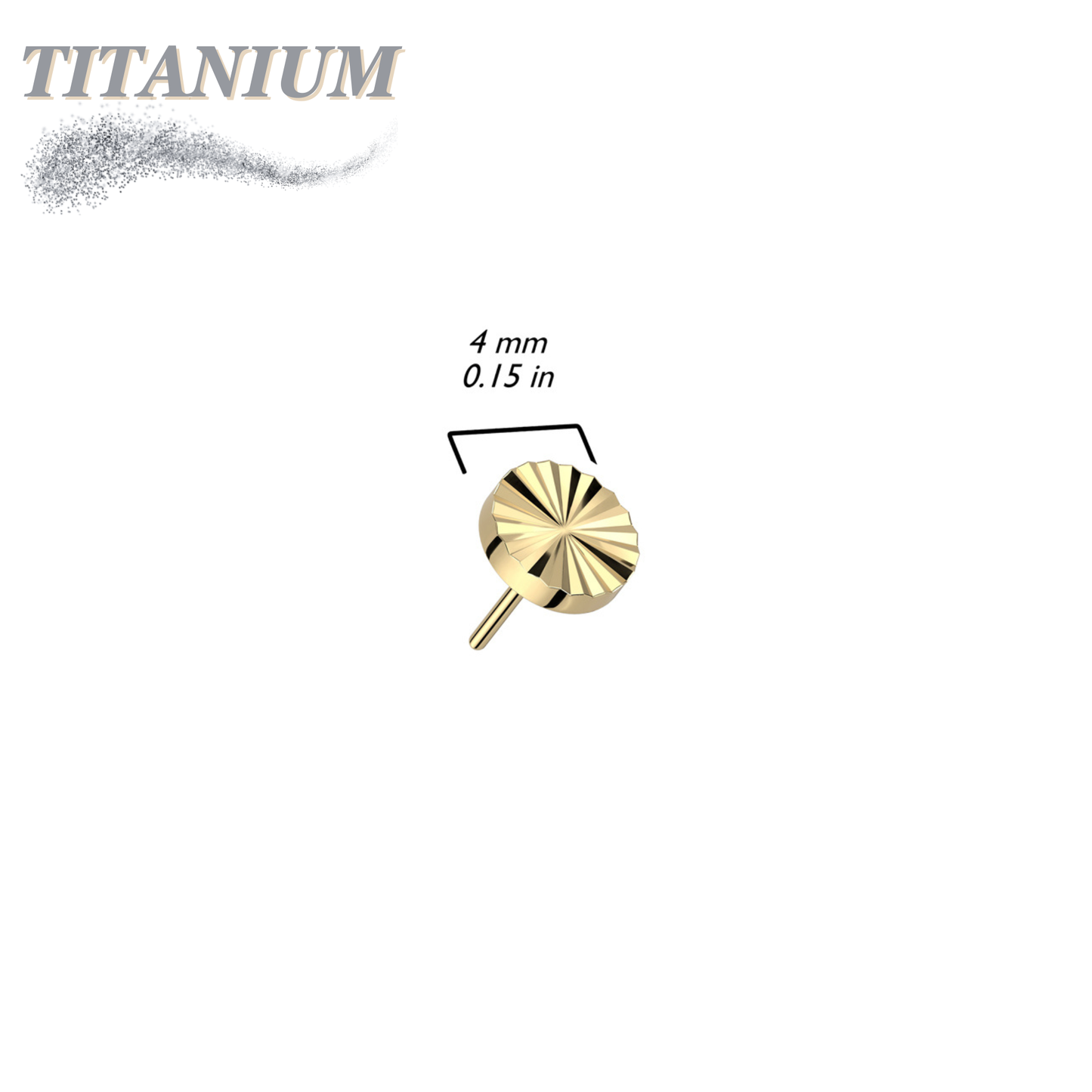 Titanium Threadless Circle Shape Ridged (Top Only)