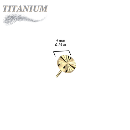 Titanium Threadless Circle Shape Ridged (Top Only)