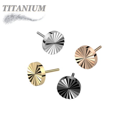 Titanium Threadless Circle Shape Ridged (Top Only)