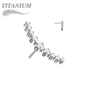 Titanium Threadless 9 CZ Curved (Top Only)