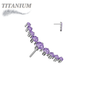 Titanium Threadless 9 CZ Curved (Top Only)