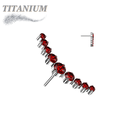 Titanium Threadless 9 CZ Curved (Top Only)