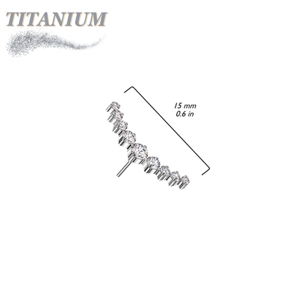 Titanium Threadless 9 CZ Curved (Top Only)