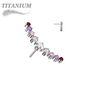 Titanium Threadless 9 CZ Curved (Top Only)