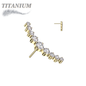 Titanium Threadless 9 CZ Curved (Top Only)