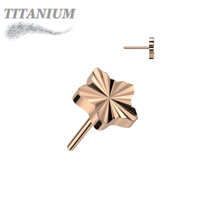 Titanium Threadless Star Shape Ridged (Top Only)