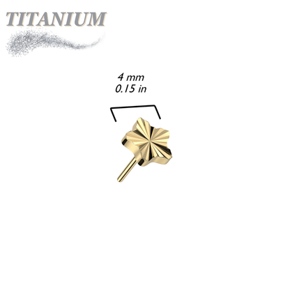 Titanium Threadless Star Shape Ridged (Top Only)